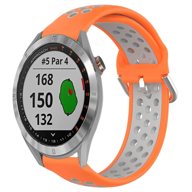For Garmin Approach S40 20mm Perforated Breathable Sports Silicone Watch Band