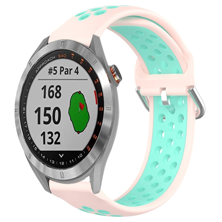 For Garmin Approach S40 20mm Perforated Breathable Sports Silicone Watch Band