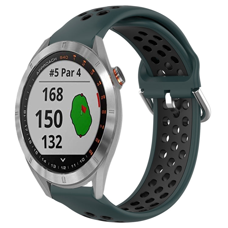 For Garmin Approach S40 20mm Perforated Breathable Sports Silicone Watch Band