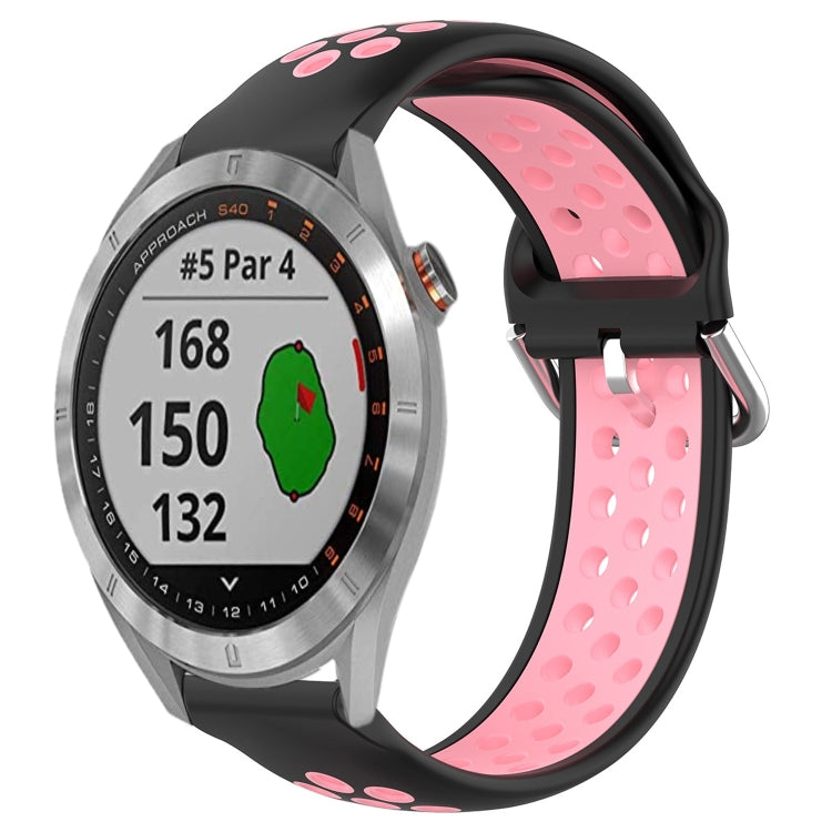 For Garmin Approach S40 20mm Perforated Breathable Sports Silicone Watch Band