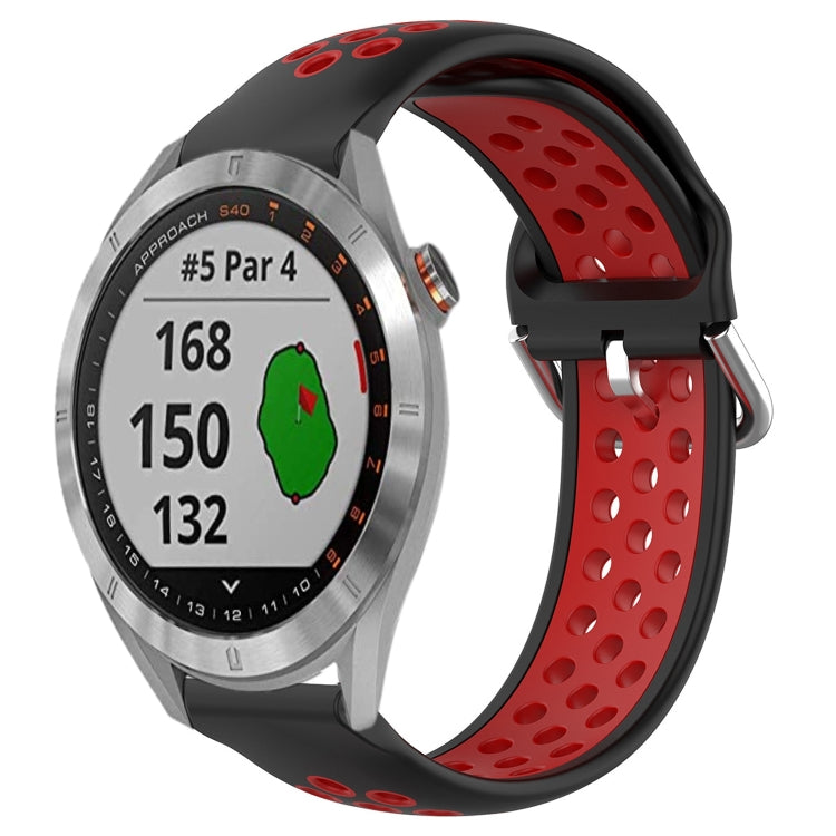 For Garmin Approach S40 20mm Perforated Breathable Sports Silicone Watch Band