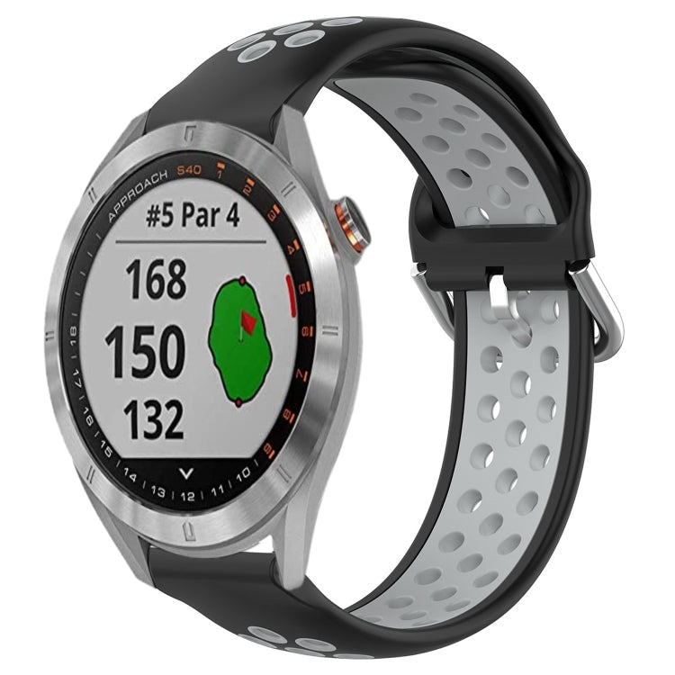 For Garmin Approach S40 20mm Perforated Breathable Sports Silicone Watch Band