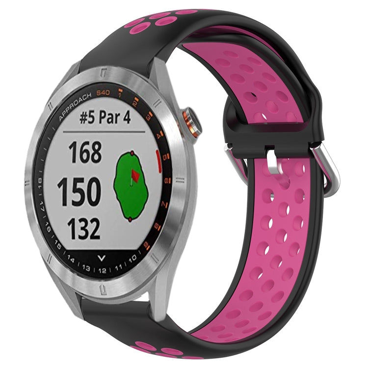 For Garmin Approach S40 20mm Perforated Breathable Sports Silicone Watch Band