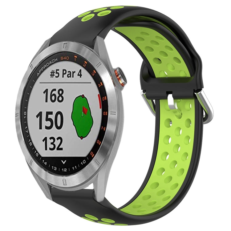 For Garmin Approach S40 20mm Perforated Breathable Sports Silicone Watch Band