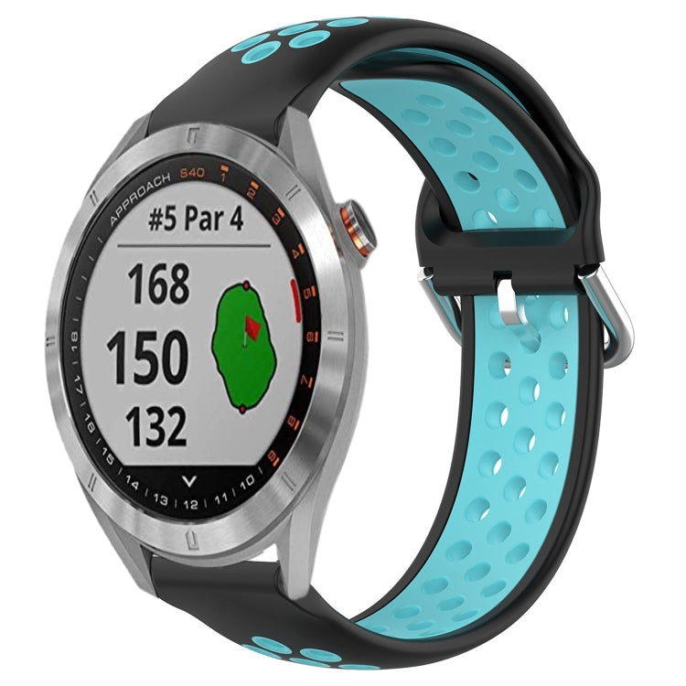 For Garmin Approach S40 20mm Perforated Breathable Sports Silicone Watch Band