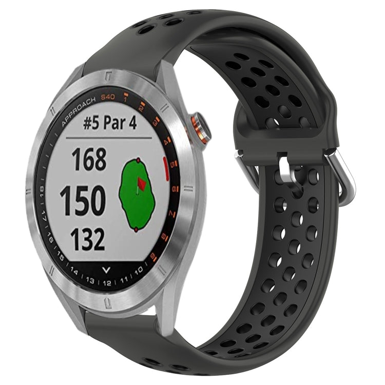 For Garmin Approach S40 20mm Perforated Breathable Sports Silicone Watch Band