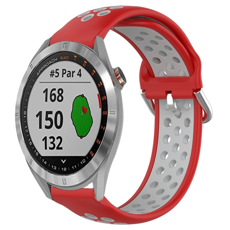 For Garmin Approach S40 20mm Perforated Breathable Sports Silicone Watch Band