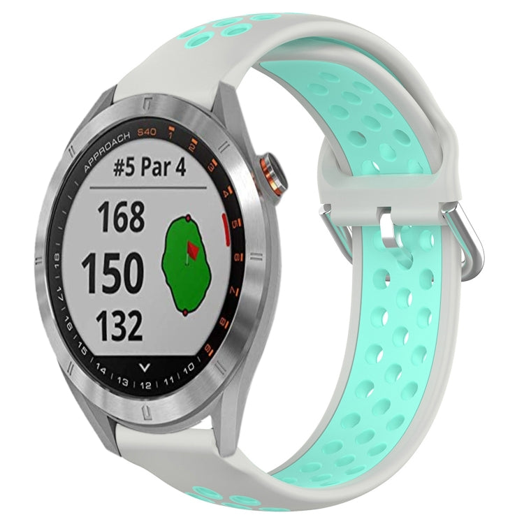 For Garmin Approach S40 20mm Perforated Breathable Sports Silicone Watch Band