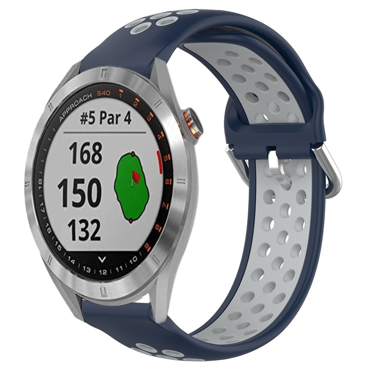 For Garmin Approach S40 20mm Perforated Breathable Sports Silicone Watch Band