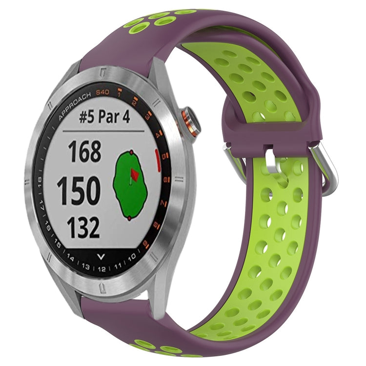 For Garmin Approach S40 20mm Perforated Breathable Sports Silicone Watch Band