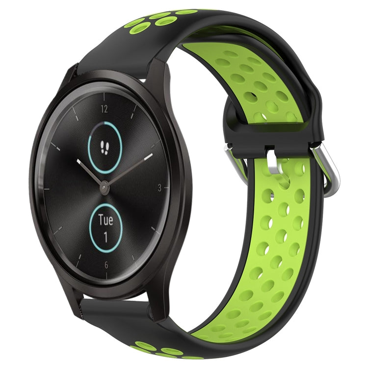 For Garmin VivoMove Style 20mm Perforated Breathable Sports Silicone Watch Band