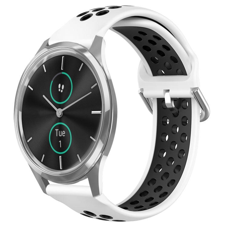 For Garmin VivoMove Luxe 20mm Perforated Breathable Sports Silicone Watch Band