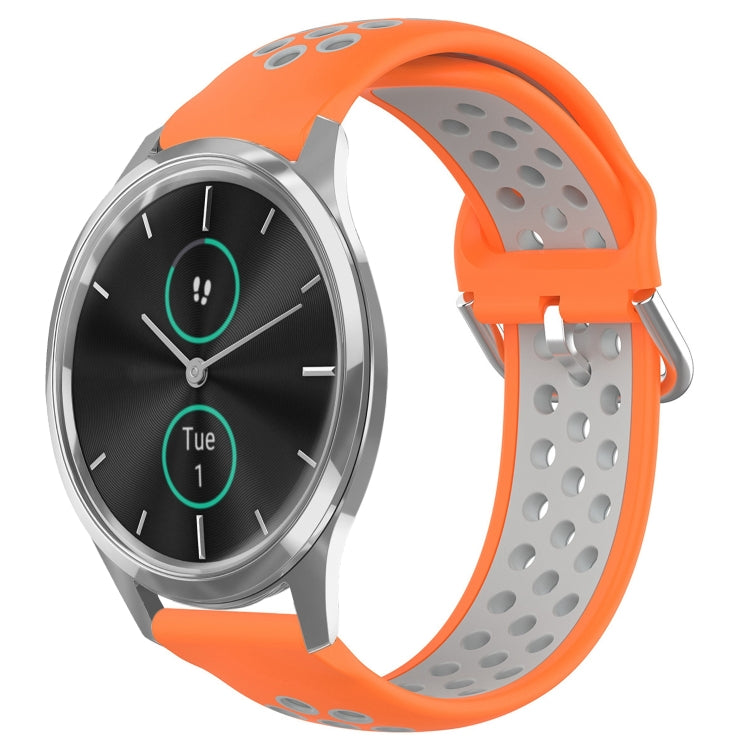 For Garmin VivoMove Luxe 20mm Perforated Breathable Sports Silicone Watch Band
