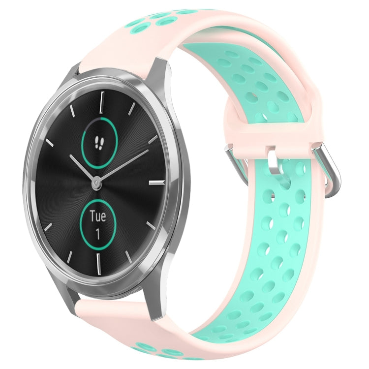 For Garmin VivoMove Luxe 20mm Perforated Breathable Sports Silicone Watch Band
