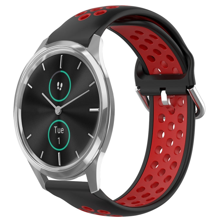 For Garmin VivoMove Luxe 20mm Perforated Breathable Sports Silicone Watch Band