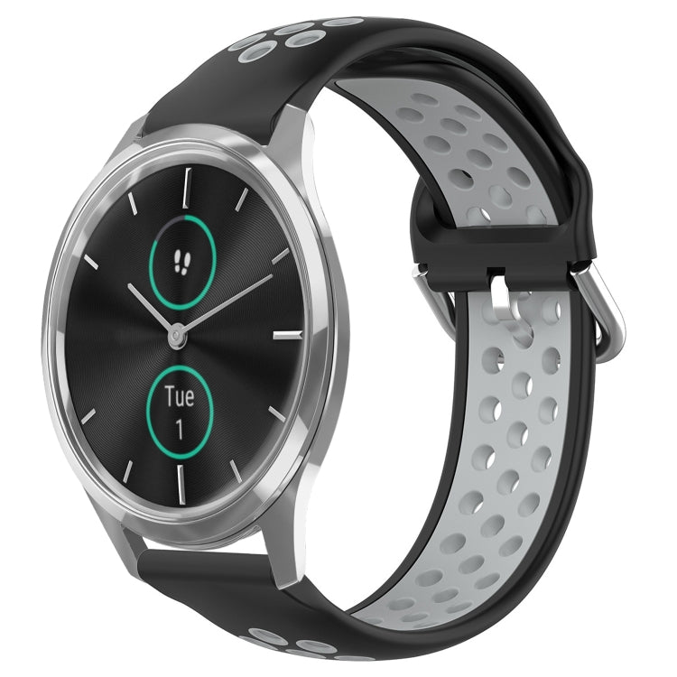 For Garmin VivoMove Luxe 20mm Perforated Breathable Sports Silicone Watch Band