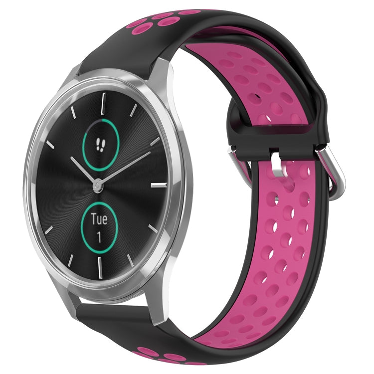 For Garmin VivoMove Luxe 20mm Perforated Breathable Sports Silicone Watch Band