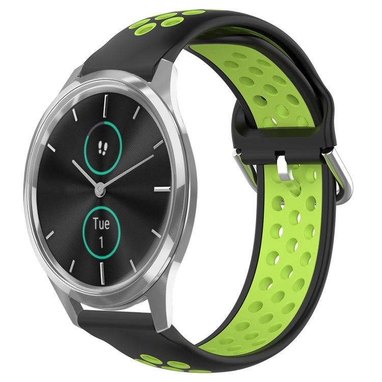 For Garmin VivoMove Luxe 20mm Perforated Breathable Sports Silicone Watch Band