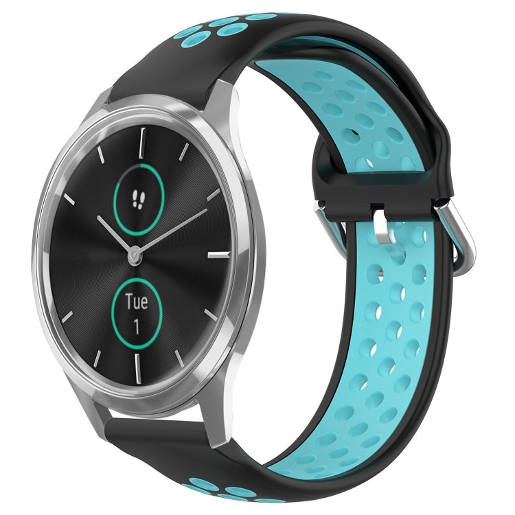 For Garmin VivoMove Luxe 20mm Perforated Breathable Sports Silicone Watch Band