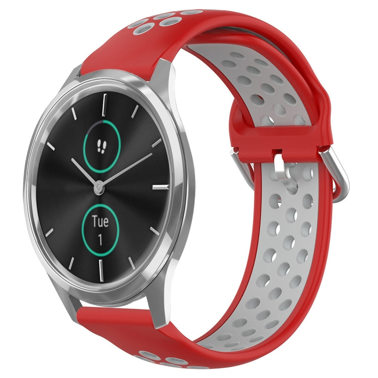 For Garmin VivoMove Luxe 20mm Perforated Breathable Sports Silicone Watch Band