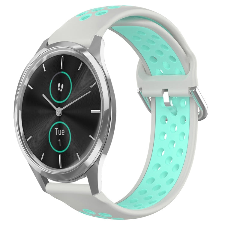 For Garmin VivoMove Luxe 20mm Perforated Breathable Sports Silicone Watch Band