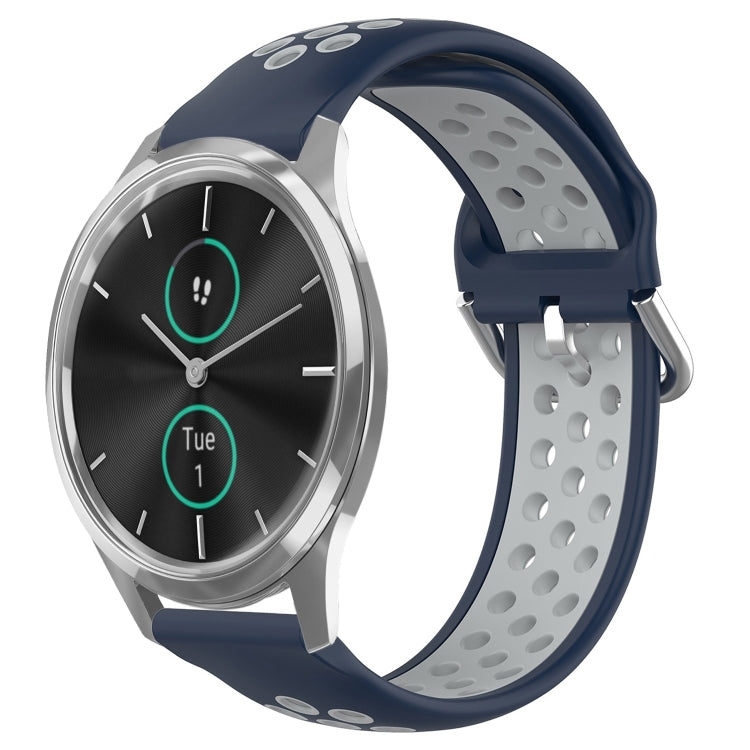 For Garmin VivoMove Luxe 20mm Perforated Breathable Sports Silicone Watch Band
