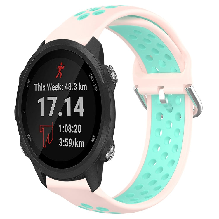For Garmin Forerunner 245 20mm Perforated Breathable Sports Silicone Watch Band