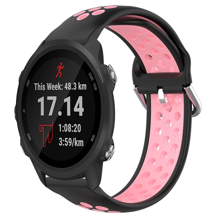 For Garmin Forerunner 245 20mm Perforated Breathable Sports Silicone Watch Band