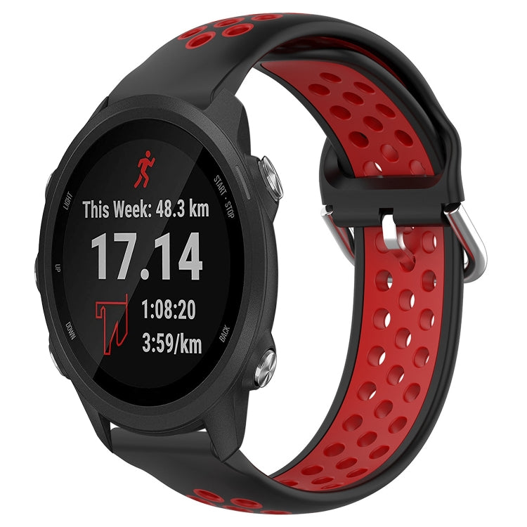 For Garmin Forerunner 245 20mm Perforated Breathable Sports Silicone Watch Band