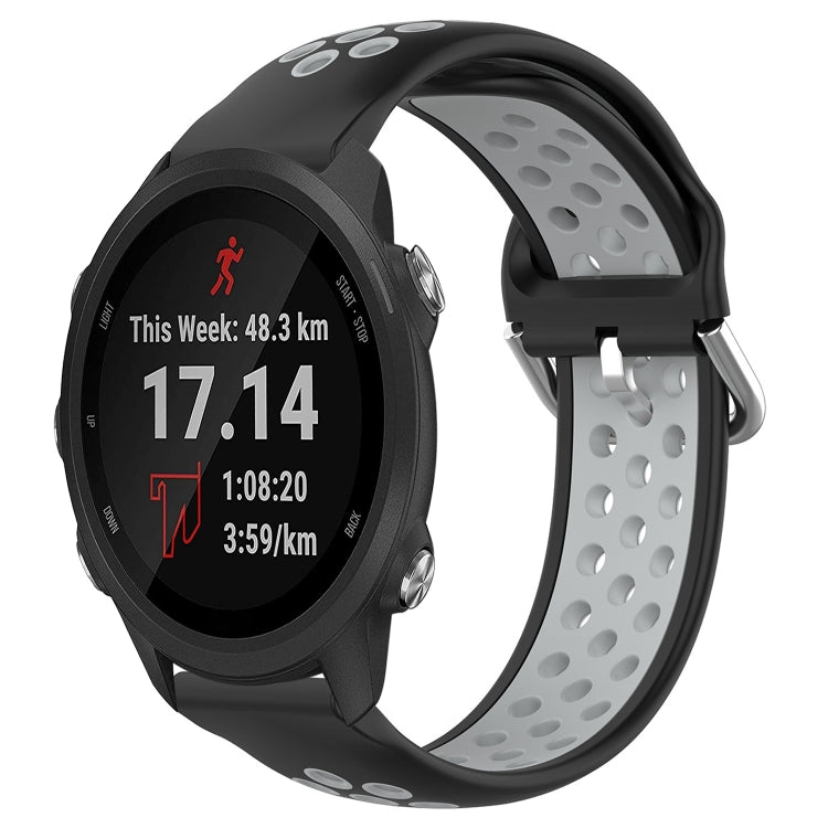 For Garmin Forerunner 245 20mm Perforated Breathable Sports Silicone Watch Band