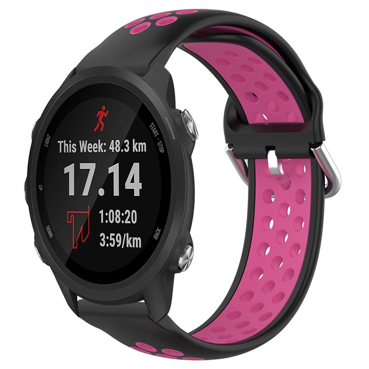 For Garmin Forerunner 245 20mm Perforated Breathable Sports Silicone Watch Band