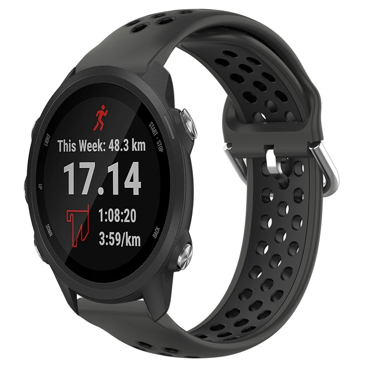 For Garmin Forerunner 245 20mm Perforated Breathable Sports Silicone Watch Band
