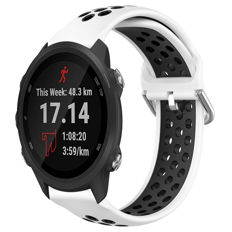 For Garmin Forerunner 245 Music 20mm Perforated Breathable Sports Silicone Watch Band