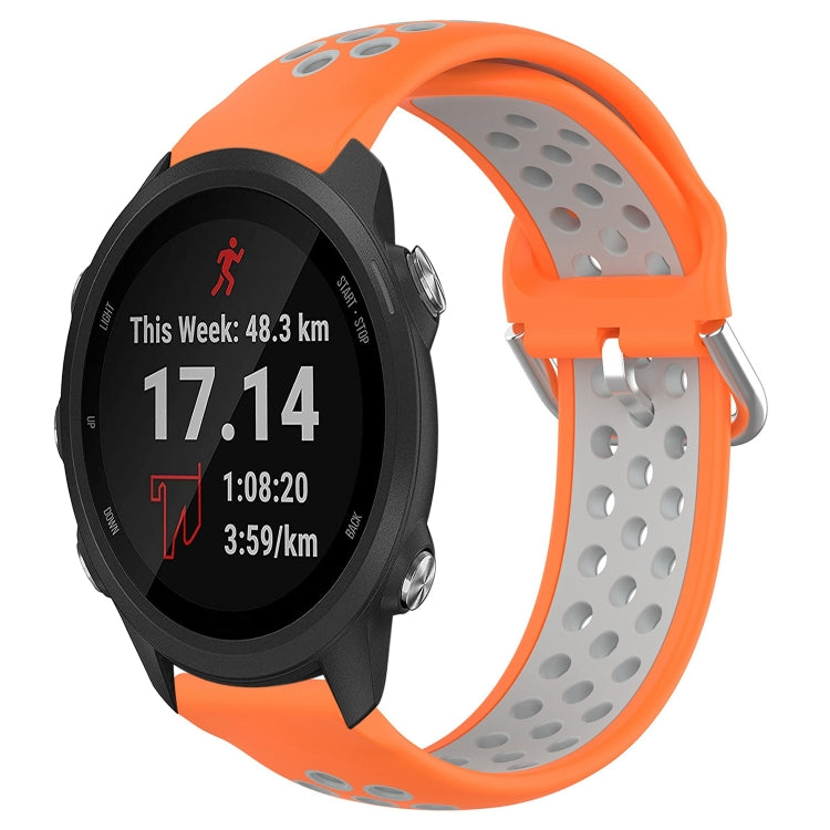 For Garmin Forerunner 245 Music 20mm Perforated Breathable Sports Silicone Watch Band