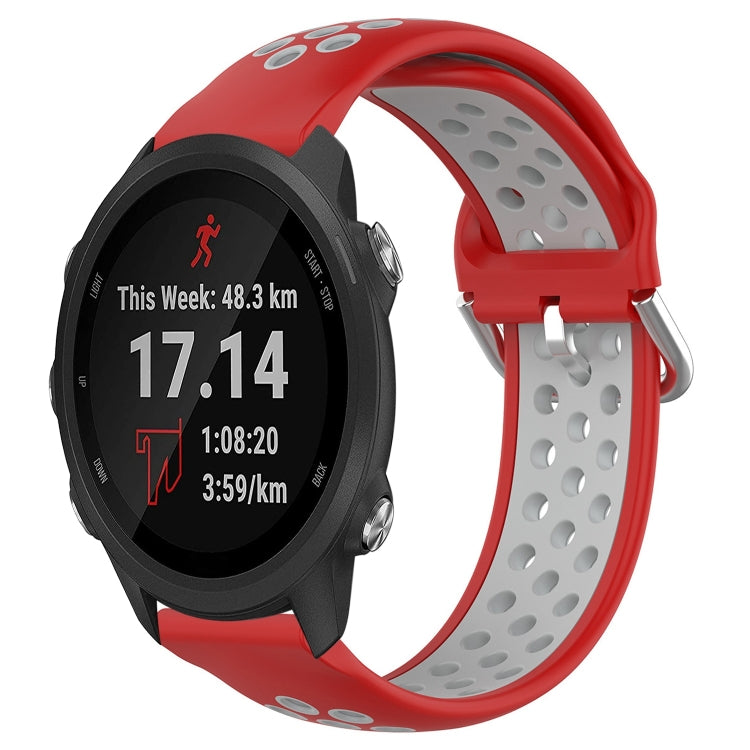 For Garmin Forerunner 245 Music 20mm Perforated Breathable Sports Silicone Watch Band