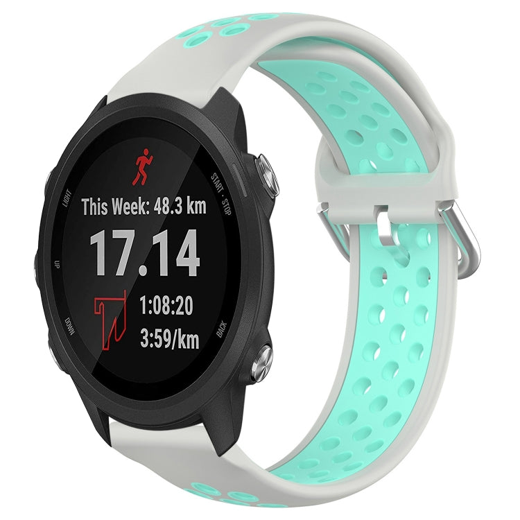 For Garmin Forerunner 245 Music 20mm Perforated Breathable Sports Silicone Watch Band