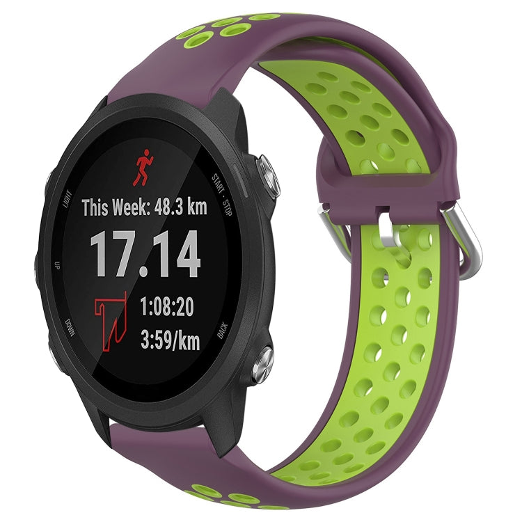 For Garmin Forerunner 245 Music 20mm Perforated Breathable Sports Silicone Watch Band