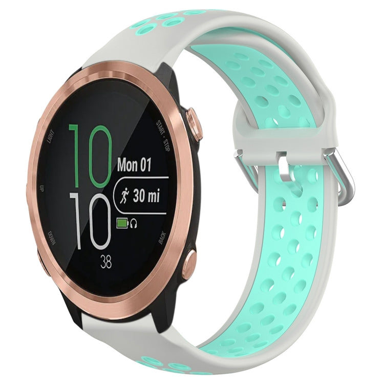 For Garmin Forerunner 645 20mm Perforated Breathable Sports Silicone Watch Band
