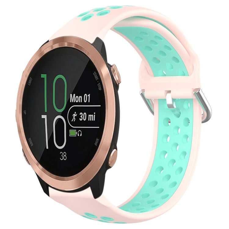 For Garmin Forerunner 645 Music 20mm Perforated Breathable Sports Silicone Watch Band