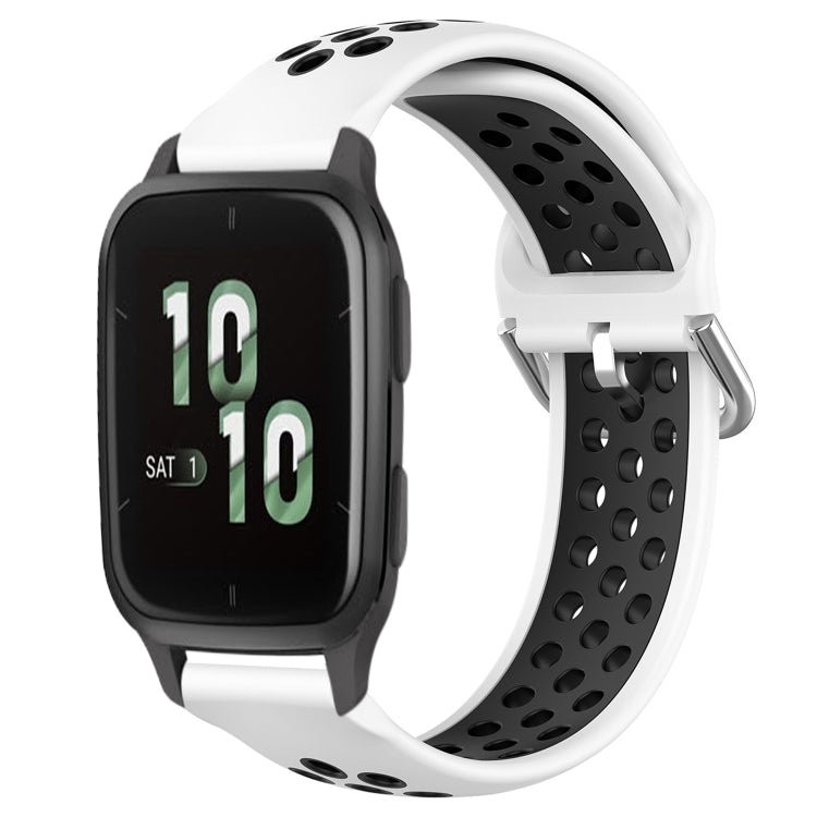For Garmin Forerunner Sq2 20mm Perforated Breathable Sports Silicone Watch Band