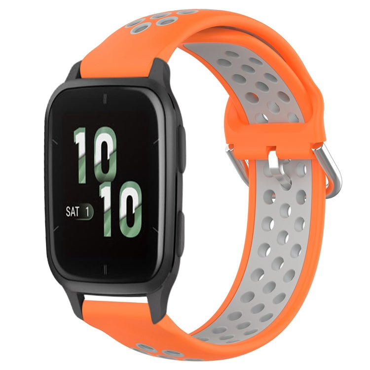 For Garmin Forerunner Sq2 20mm Perforated Breathable Sports Silicone Watch Band