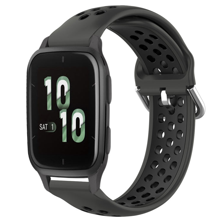 For Garmin Forerunner Sq2 20mm Perforated Breathable Sports Silicone Watch Band