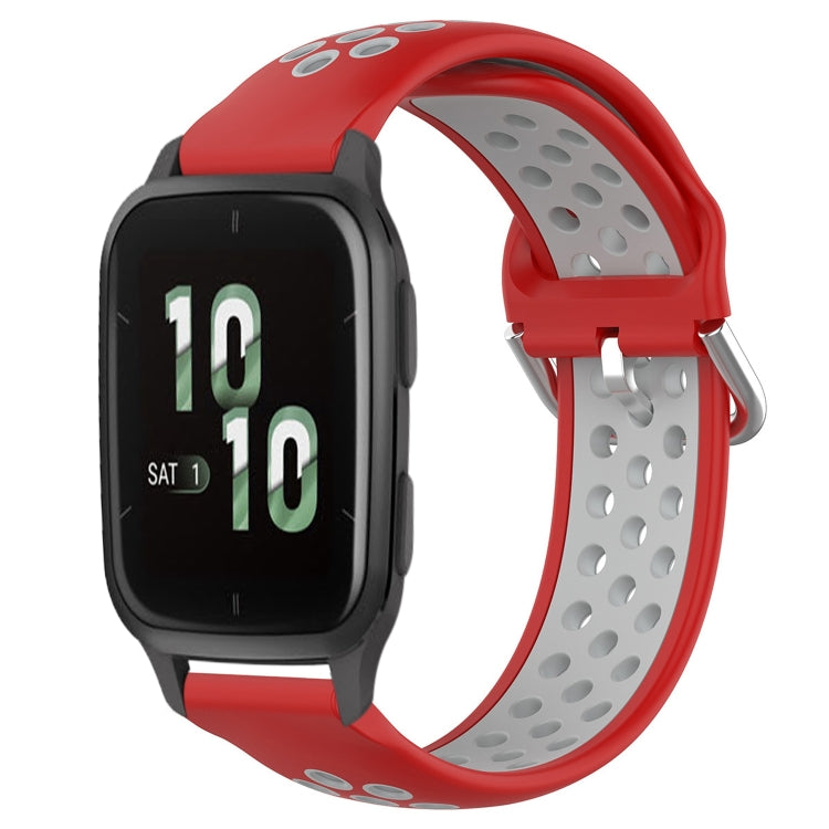 For Garmin Forerunner Sq2 20mm Perforated Breathable Sports Silicone Watch Band