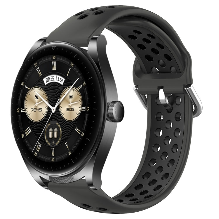 For Huawei Watch Buds 22mm Perforated Breathable Sports Silicone Watch Band