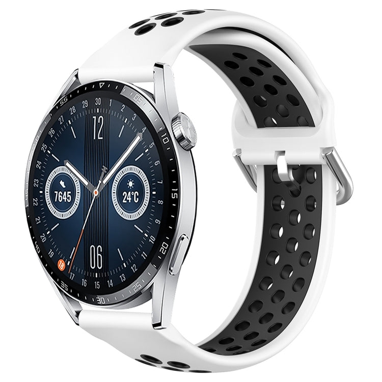 For Huawei Watch GT3 46mm 22mm Perforated Breathable Sports Silicone Watch Band