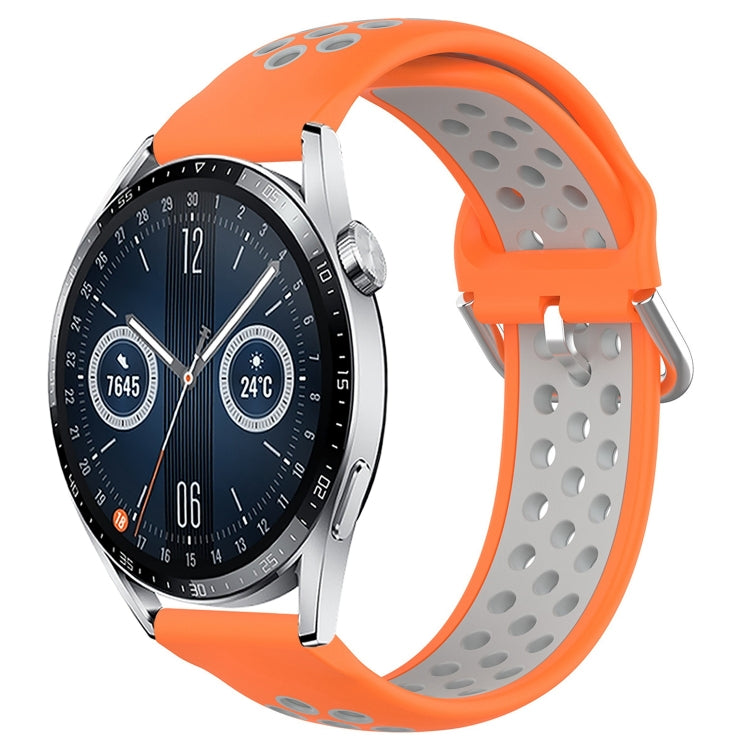 For Huawei Watch GT3 46mm 22mm Perforated Breathable Sports Silicone Watch Band