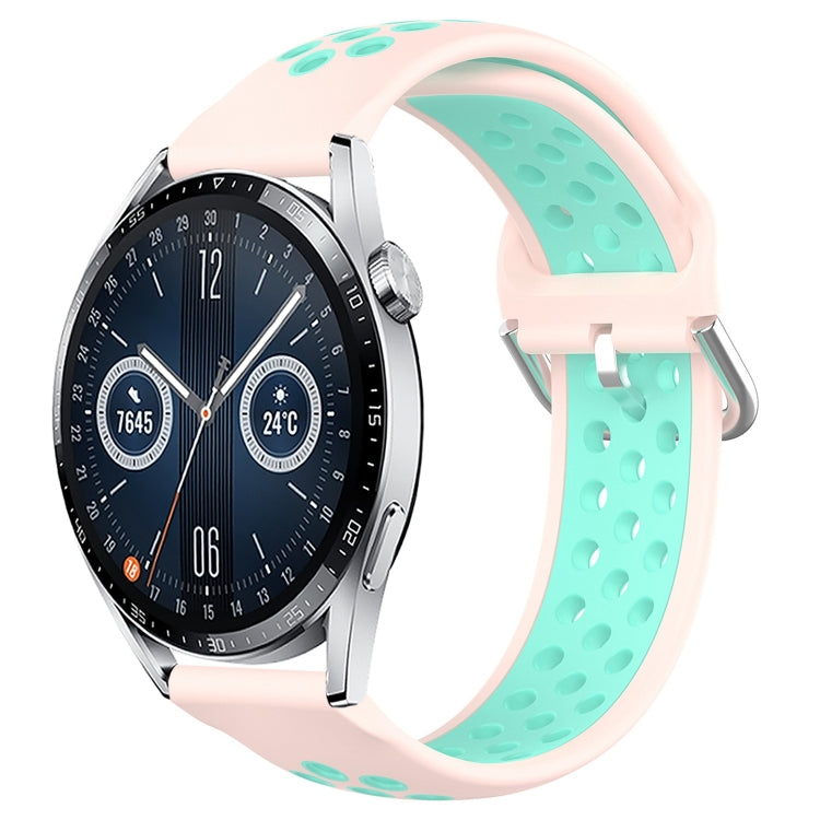 For Huawei Watch GT3 46mm 22mm Perforated Breathable Sports Silicone Watch Band