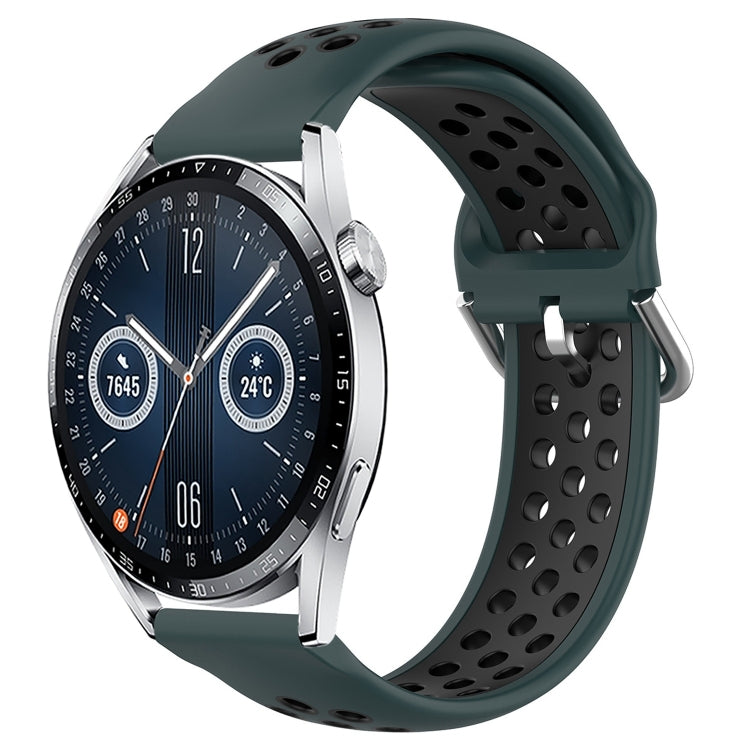 For Huawei Watch GT3 46mm 22mm Perforated Breathable Sports Silicone Watch Band