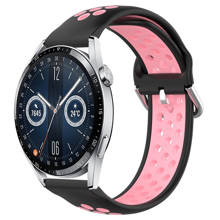 For Huawei Watch GT3 46mm 22mm Perforated Breathable Sports Silicone Watch Band