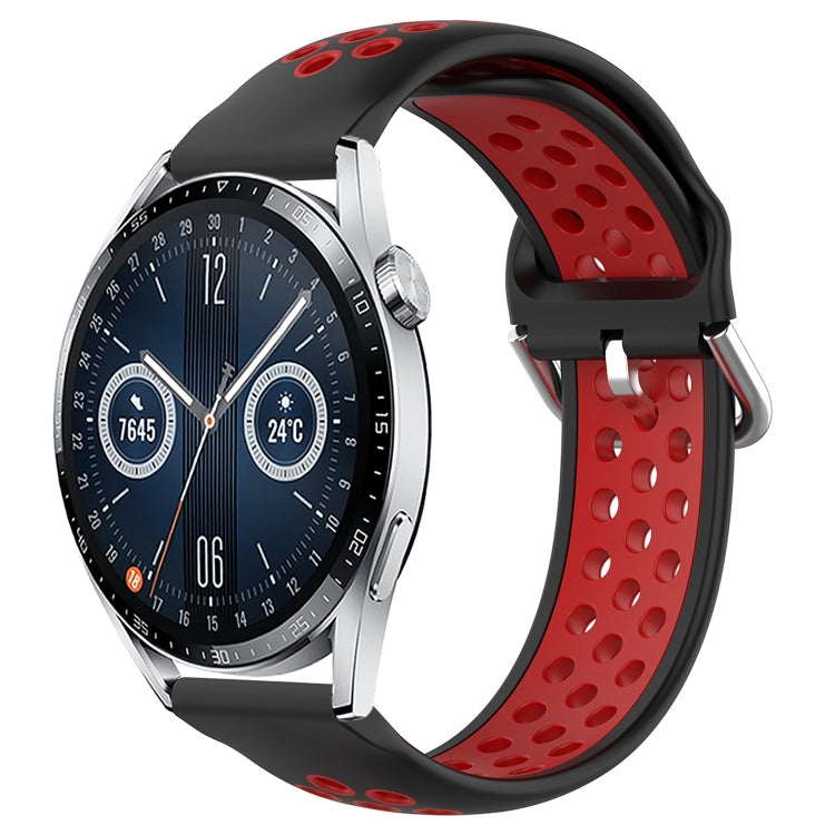 For Huawei Watch GT3 46mm 22mm Perforated Breathable Sports Silicone Watch Band